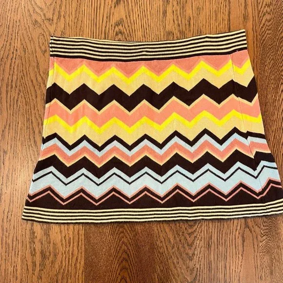 Missoni Knit Multicolor Zig Zag Print Mini Skirt Size Sm/Md - Picture 6 of 7
